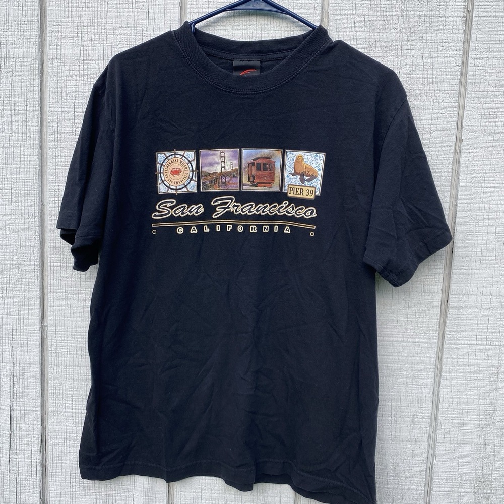 San Francisco California Black‎ Graphic Tee Tshirt Shirt Shortsleeved Summer L